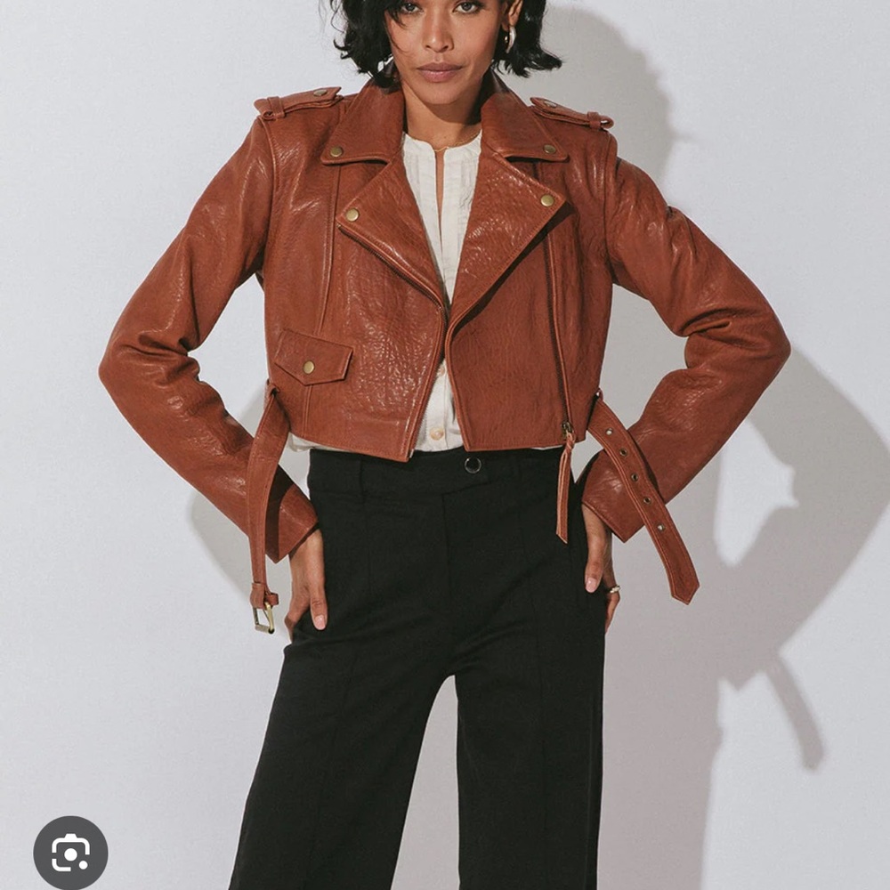 Cleobella Women's Rich Brown Leather Jacket